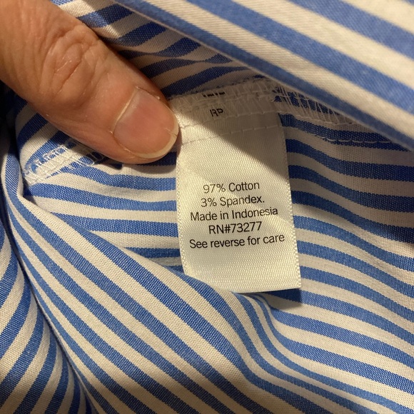 Croft & Barrow Women’s LS 3/4-Sleeve Blue & White Striped Shirt - MEDIUM - Picture 6 of 13